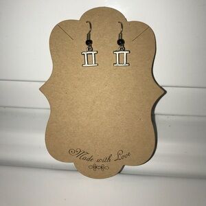 Bonjour Gemini Zodiac Silver Dangle Earrings NWT
